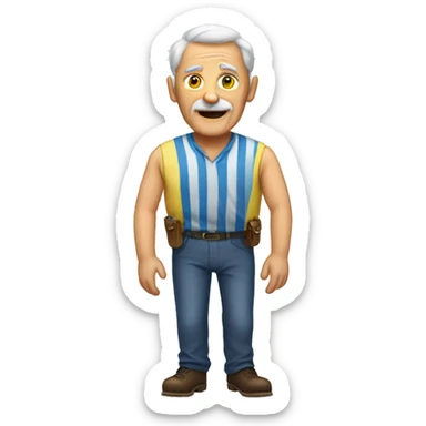 Tall old guy in a Swedish shirt sticker