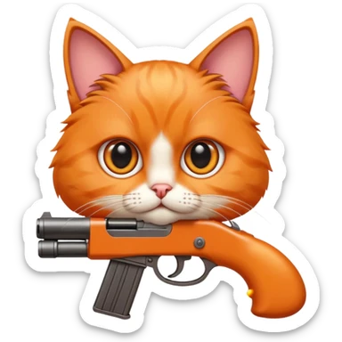 Cat clocking a gun sticker