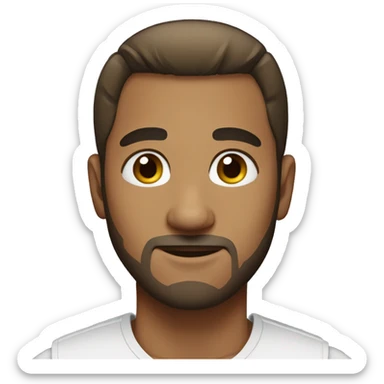 mixed male with ponytail and slight facial hair sticker