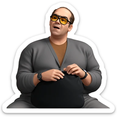 boy with sunglasses and cat sticker