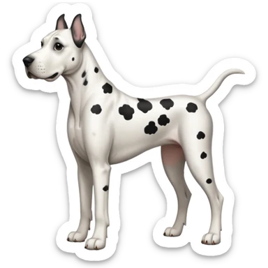 white Great Dane with black spots sticker