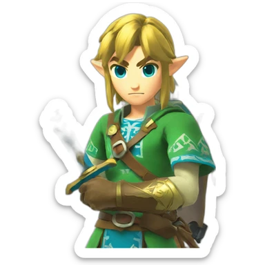 Zelda Breath of the wild Link with sword sticker