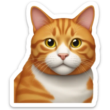 ginger cat with big muskel sticker