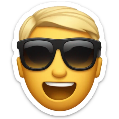 Muscle abs bit with sunglasses sticker