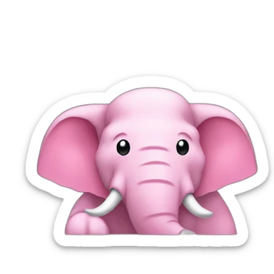 mammuth working on a pink computer sticker