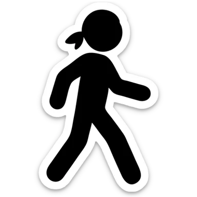 walking person in durag sticker