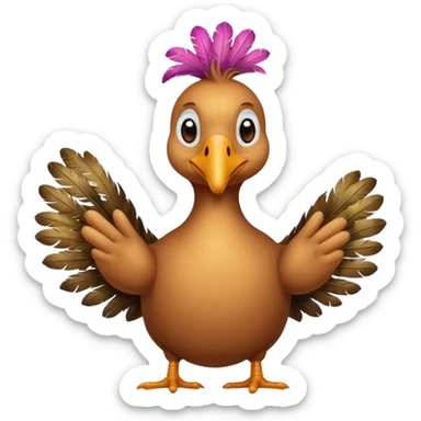 dodo crossing fingers for good luck sticker