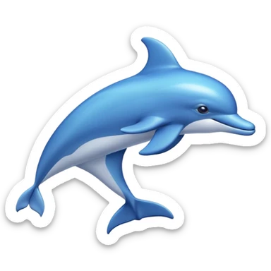 playful blue dolphin jumping sticker