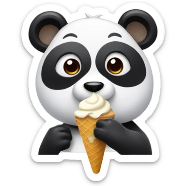 Panda eating ice cream sticker