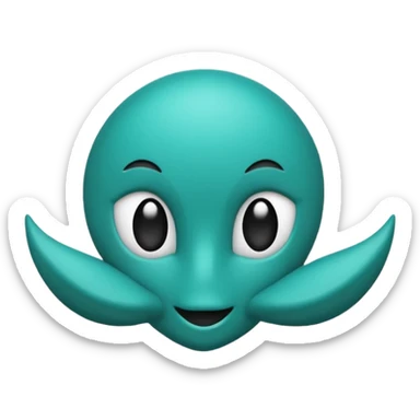 teal green with black, management logo transparent background sticker