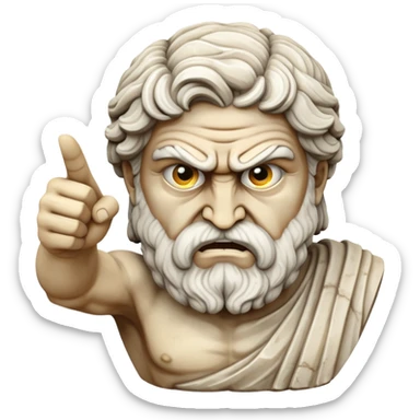 Create a greek statue point at the front with angry fave sticker