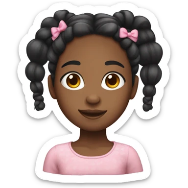 Black girl with cute braids and bows in hair sticker