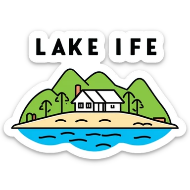 Lake life written in a cool font sticker