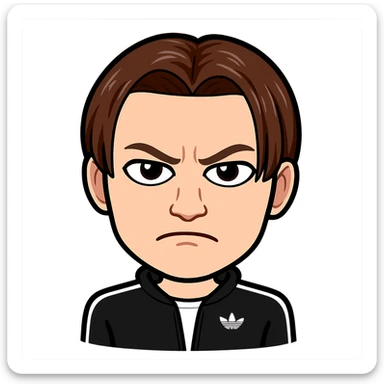 Edit the character in the reference image to show the character with an angry face, in the same style as the reference, with a transparent background, no circle, and sized for Twitch emoji. sticker