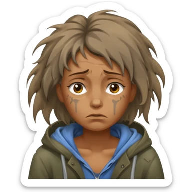 a homeless woman sticker