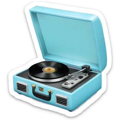 pale blue record player sticker