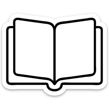 notebook icon, open pages, modern look, no text sticker
