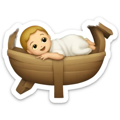 Baby Jesus in a manger sticker