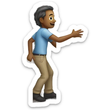 "An emoji of a person opening a house door, with one hand on the doorknob and the door partially ajar sticker