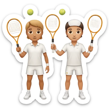 two tennis players of European appearance sticker