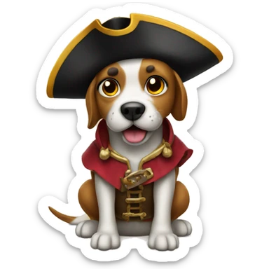 dog in a pirate costum sticker