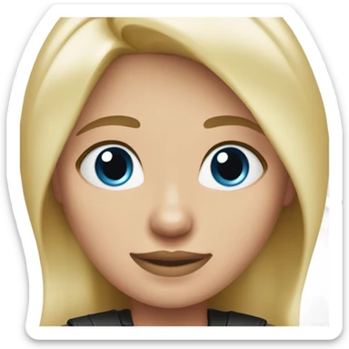 blonde blue eyed t mobile employee, black and pink outfit sticker