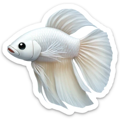 White betta fish happy sticker