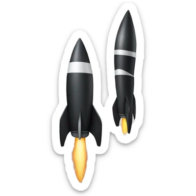 Black rocket emoji  sticker
