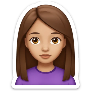 Light skin girl with straight hair brown  sticker