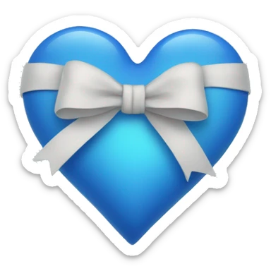blue heart with bow only one sticker