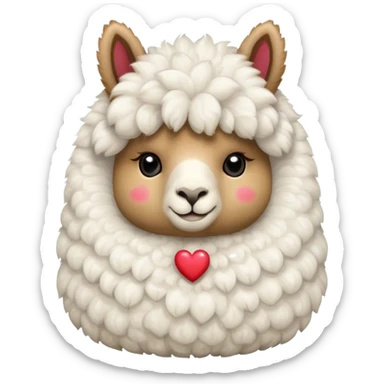 Alpaca with a heart sticker