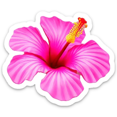 pink hibiscus flower hairclip sticker