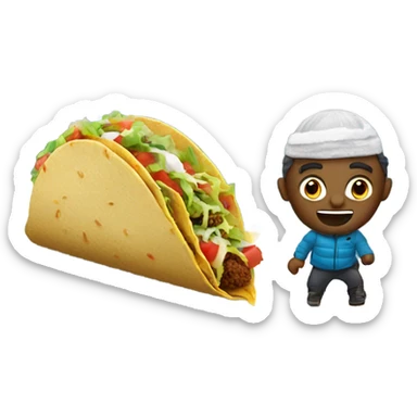 Eating tacos on top of a snow topped mountain  sticker