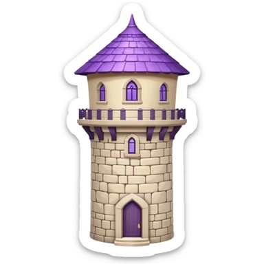 single exile tower with purple roof and cream walls sticker