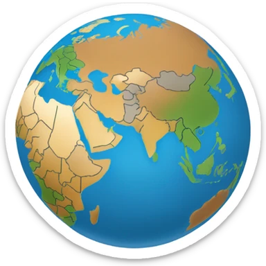 globe central asia sticker