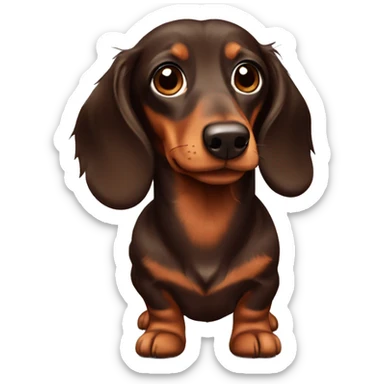 Chocolate and tan long haired dachshund sticker