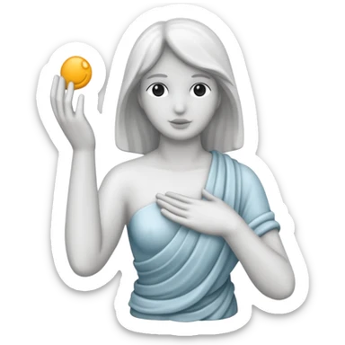 Une main d’humain qui sert une autre main mais celle ci est une main de statue  sticker