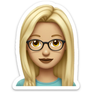 blonde girl with glasses and nose piercing  sticker
