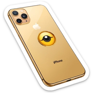 Gold iPhone 16 Pro Max, replace apple logo with fullgold eye logo backview sticker