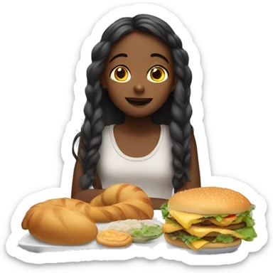 Girl dreaming of food sticker