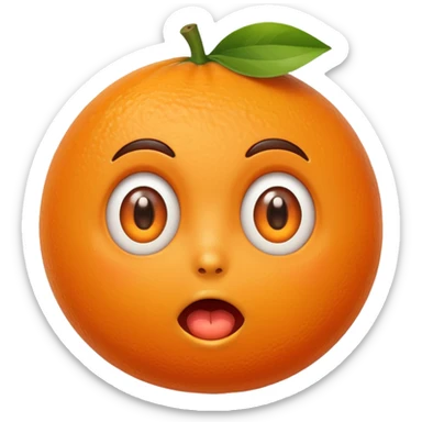 Orange with suprised face sticker