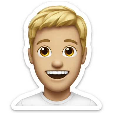 realistic male portrait with teeth sticker