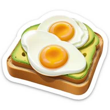 Avocado toast with a poached egg on top sticker