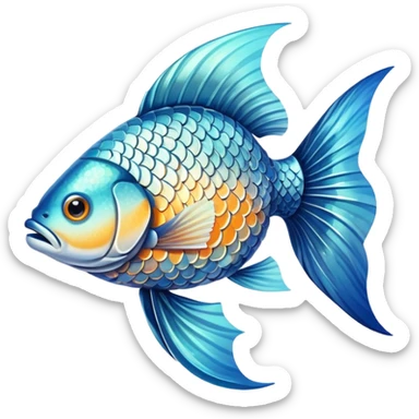 Fish catching a fish sticker