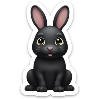 Black bunny sticker