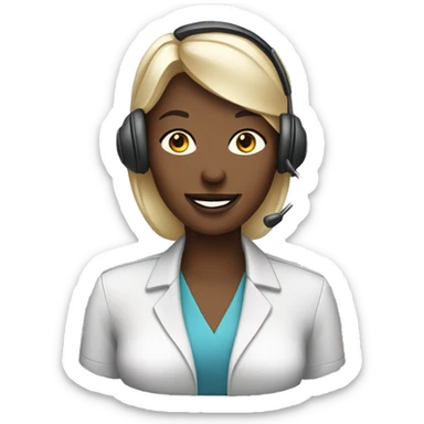 Call center lady pale sticker