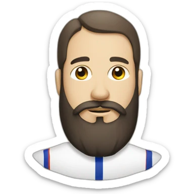 Bearded man in a shirt of the France flag  sticker