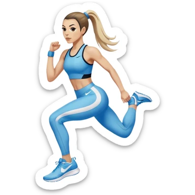 Melanie chisholm with a high ponytail wearing tight fitting athletic attire and Nike shoes sticker