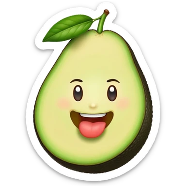 avocado with big lips sticker