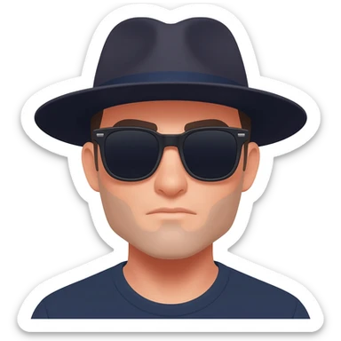 Hombre con gorray lentes oscurostes oscuros sticker